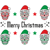 Autocollant Kit De Noël Tête De Mort Mexicaine