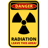 Autocollant Panneau Danger Radiation