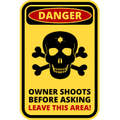 Autocollant Panneau Danger Tir