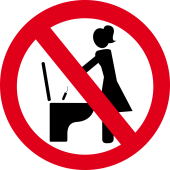 Autocollant Panneau Interdiction De Jeter Tampon Toilette