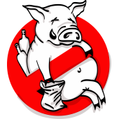 Autocollant Panneau Interdiction D'être Saoul Comme Un Cochon