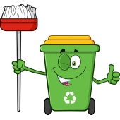 Autocollant Poubelle Respect Environnement Et Recyclage Balai 2