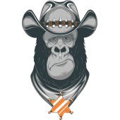 Autocollant Singe Gorille Cow Boy