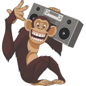 Autocollant Singe Chimpanzé Musique