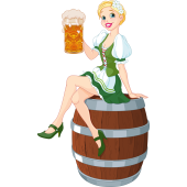 Autocollant Fille Bière Tonneau
