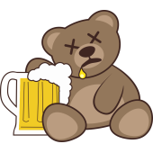 Autocollant Ours Bière