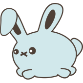Autocollant Lapin Kawai Bleu