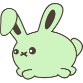 Autocollant Lapin Kawai Vert