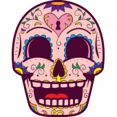 Autocollant Tête De Mort Mexiciane Drôle Rose