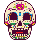 Autocollant Tête De Mort Mexiciane Drôle Beige
