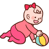Autocollant Bébé Fille Ballon