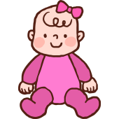 Autocollant Bébé Fille De Face