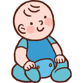 Autocollant Bébé Garçon Assis