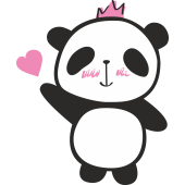 Autocollant Panda Mignon Couronne
