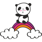 Autocollant Panda Arc En Ciel