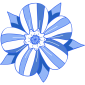 Autocollant Fleur Bleu