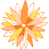 Autocollant Fleur Orange