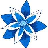 Autocollant Fleur Bleu Foncé