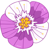 Autocollant Fleur Violette