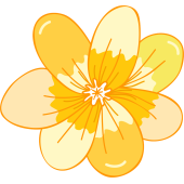 Autocollant Fleur Jaune