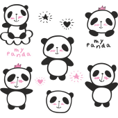 Autocollant Kit Panda Mignon