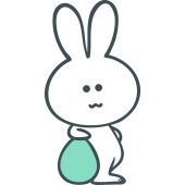 Autocollant Lapin uf Pâques Vert Debout