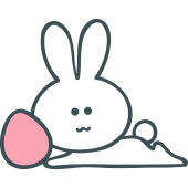 Autocollant Lapin uf Pâques Rose Couché