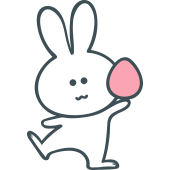 Autocollant Lapin uf Pâques Rose Debout
