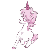 Autocollant Licorne Rose 1