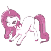 Autocollant Licorne Rose 4