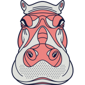 Autocollant Hippopotame