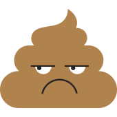 Autocollant Crotte Emoticone Contrarié