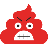 Autocollant Crotte Emoticone En Colère