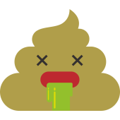 Autocollant Crotte Emoticone Malade