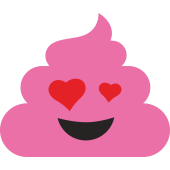 Autocollant Crotte Emoticone Amoureux
