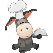 Autocollant âne Mignon Chef