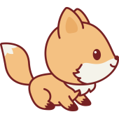 Autocollant Renard Kawai Mignon 3