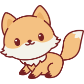 Autocollant Renard Kawai Mignon 4
