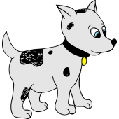 Autocollant Chien Collier Enfant