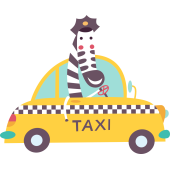 Autocollant Taxi Zèbre Enfant
