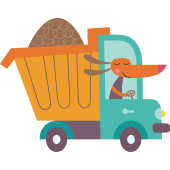 Autocollant Camion Chien Enfant