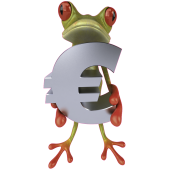 Autocollant Grenouille Euro