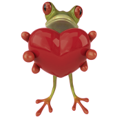 Autocollant Grenouille Coeur