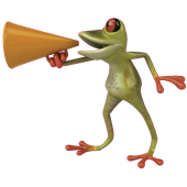 Autocollant Grenouille Megaphone