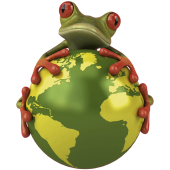 Autocollant Grenouille Monde