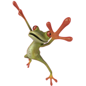 Autocollant Grenouille Hourra