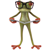 Autocollant Grenouille intello