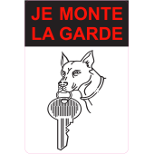 Autocollant Chien Je monte la garde