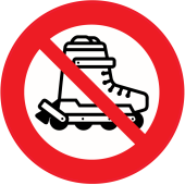 Panneau Interdiction aux patins à roulettes et rollers