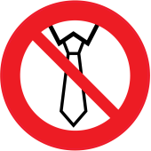 Panneau Interdiction de porter la cravate